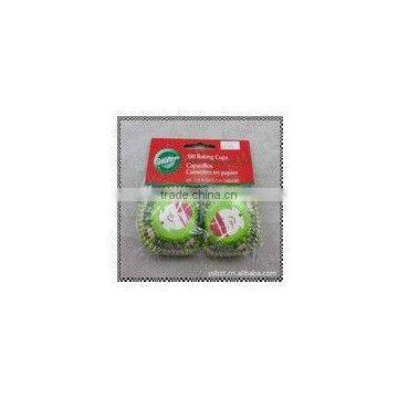 FDA SGS Approved 38g-60g food grade greaseproof paper cupcake liners ( Header card with poly bag)