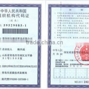 Organization Code Certificate