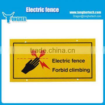 Electric fence warning signs,double printed high voltage warning signs