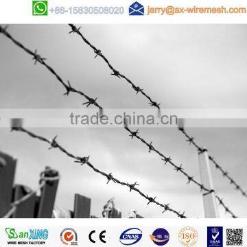 Zinc coated barbed wire for wall fence