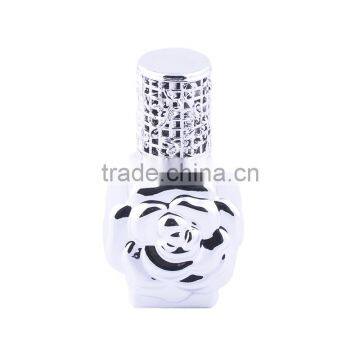 Flower Rose Shaped UV Gel Colored Empty Refill Perfume Glass Spray Bottle With Metal Alloy Cap photo-5