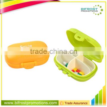 Colored 4 Compartment One Day Mini Pill Box