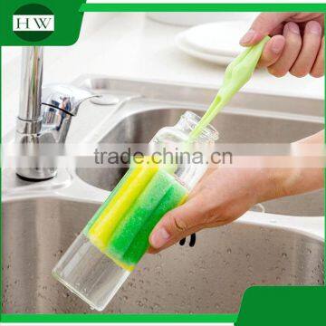 Kitchen Person Shape Plastic Stand Sponge Long Handle Hanging Water Cup Bottle Clean Cleaning Brush photo-4