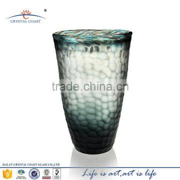 Wholesale large tall martini mosaic grey glass vase for flower arrangement