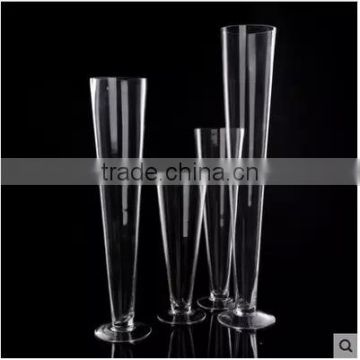 Clear tapered galss vase flower arrangement for home wedding decoration