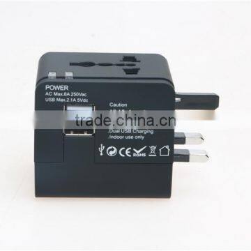 Factory High Quality Universal Travel Adapter With Double USB Charger World Travel Adapter USB Travel Adapter of 1000MA photo-3