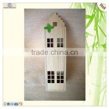 Decoration Items Imitation Building Shape Wood Wine Box photo-6