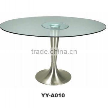 fashion tempered glass top dining table YY-A010