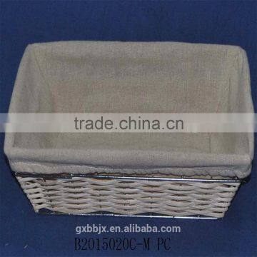 Woven Metal Wire Basket With Liner