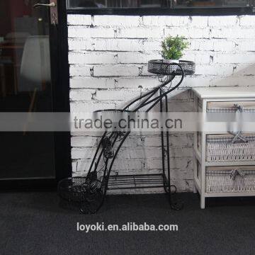 Garden Yard Decor Orgnized 3-Tiered 1-Rack Folded Plant Pots Tray Unit Metal Flower Stand photo-2