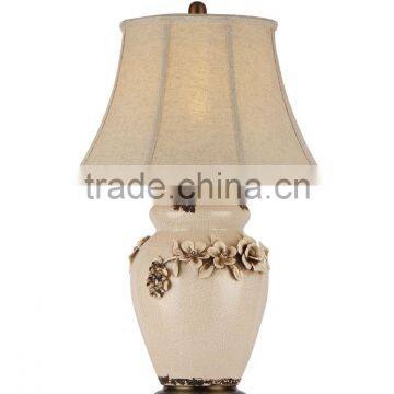 BISINI Luxury Flower Carving Ceramic Table Lamp