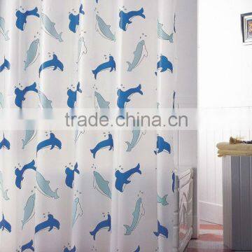 Print PEVA shower curtain and bath accessory