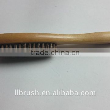 wood handle and horse hair shoe brush