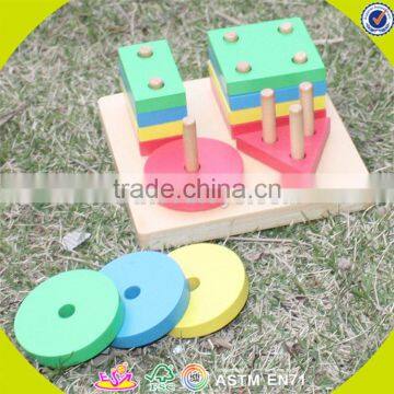 Wholesale Funny Kids Wooden Shape Sorter Blocks Stacking Toy Hot Sale Toddler Wooden Blocks Toy Toy W13D107 photo-2