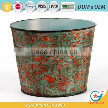 Garden galvanized or iron outdoor garden planters flower pot flowers