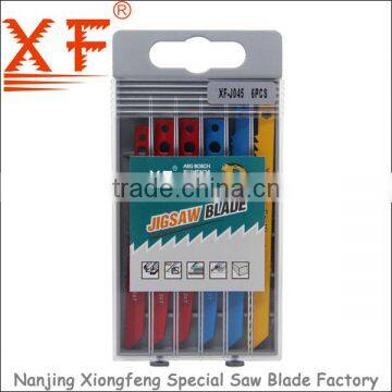 6pcs plastic box M-shank jig saw blade: XF-J045