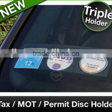 Car Van TAX / MOT / NCT / PARKING PERMIT / INSURANCE DISC HOLDER Black TRIPLE