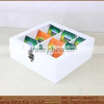 Pine Wood Tea Display Case Wooden Box For Tea Bag