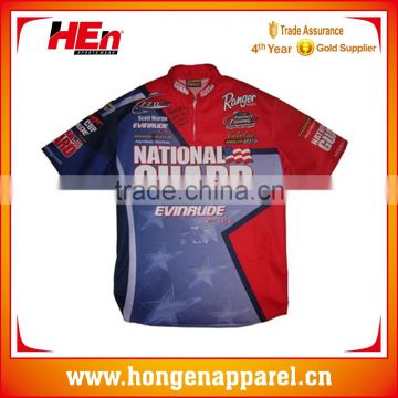 Hongen apparel 2016 Best Sell Custom Fishing Shirts Fishing Jerseys full sublimation quick dry fishing jersey