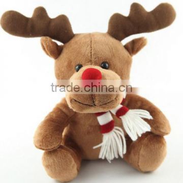 Handmade wholesale OEM reindeer soft plush toys christmas reindeer