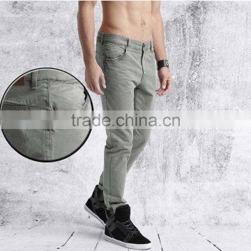 High-end Fashion Spring Men Grey Solid Chino Trousers