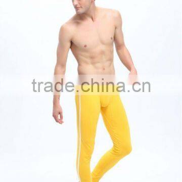 wholesale mans heated long thermo underwear thermal long johns yellow cotton winter brand pants cheap