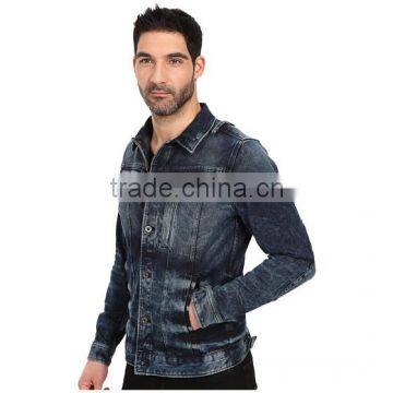 High Quality Men Jean Jacket Wholesale Slim for Sale Custom Your Own Design photo-3
