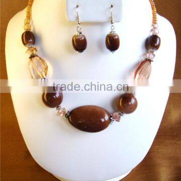 fashion stone jewelry set, fashion costume jewelry, fashion necklace earing set,DIY jewelry,imitation jewelry