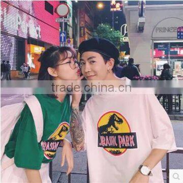 The Male Letter Couple Loose Short Sleeve T-shirt in Summer photo-2
