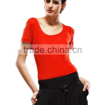 wide sexy neck plain t-shirts