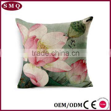 Chinese Lotus Oriental Style Fancy Linen Seat Cushion Covers photo-2