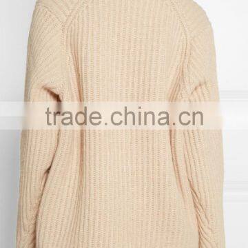 Knitted Wool Sweater Design for Women V-neck Back Length Blank Poncho photo-3