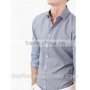 Modern Slim Grey 100% Cotton Casual Shirt for Man photo-2