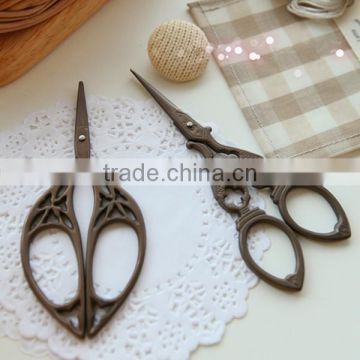 Vintage Bronze Scissor Hollow Scissors Handmade Art Sewing Scissor