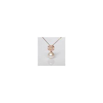 Fine Jewelry 18k Rose Gold Plated 925 Silver Freshwater Pearl Pendant