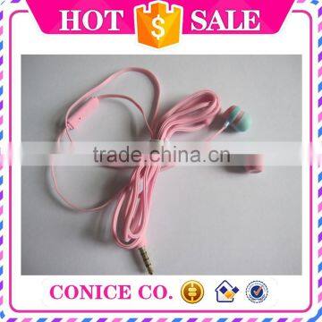 2015 new arrival earphone in ear phone of popular pink color for cell phone girls ear phone