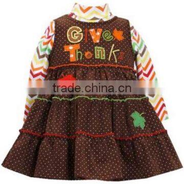 2015 best selling Remakes Children Boutique Girls Thanksgiving Days Outfits