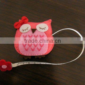 Small plush toys with tapeline owl shaped for kids