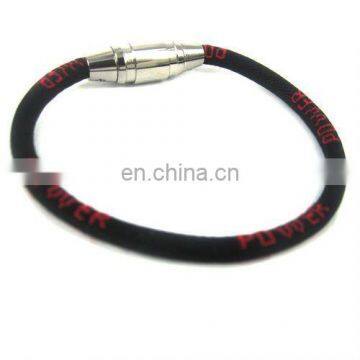 Hot sale promotional gift cords Ge Titanium sport bracelet with stainess steel magnetic buckle