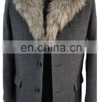 Mens Wool Coat With Fur Collar New Style