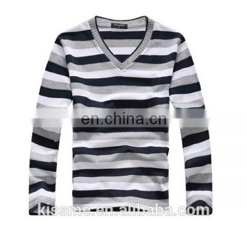 Men's Stripes V-neck Long Sleeve With High Quality