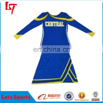 Sexy cheerleader costume navy outfit long sleeve cheerleading uniform