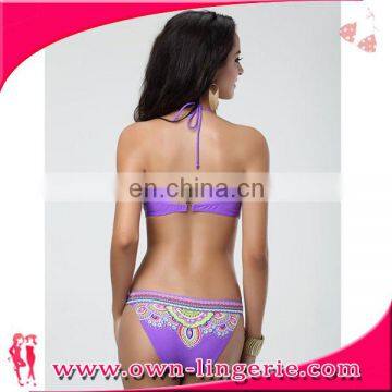 Women Sexy printing Stitching color Bikini Beach Swimwear