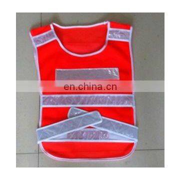 cheap red safety reflective vest/cheap safety vest with led light