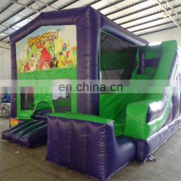 2017 latest design netted windows inflatable Green and purple jumper with slide combo/ modular combo 6 in 1