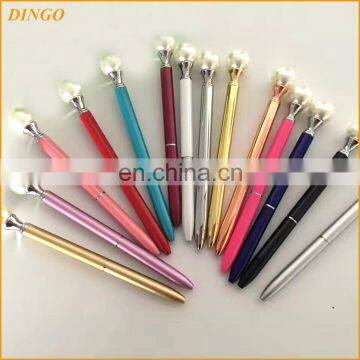 New Arrival Small MOQ 50pc Can Order Top grade Business Gift Ball Pen Big Diamond Crystal pearl pen