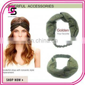 Custom 2017 Ladies Head Ornaments and Thick Elastic Ring Trade Movement Bright Glitter Headband