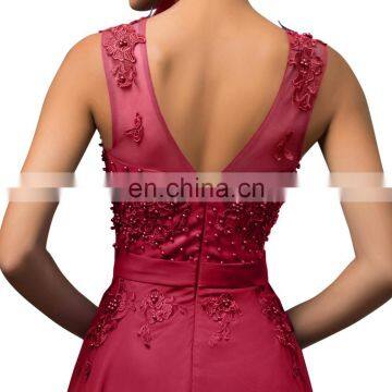 Grace Karin Long A-line Chiffon Sleeveless Women Formal Wine Red Prom Dress Abendkleider CL007555-5 photo-6