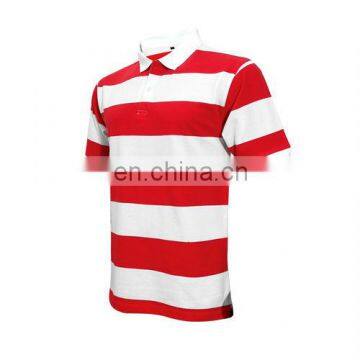 Men's Custom 100% Polyester Yarn Dyed Striped Polo Shirts