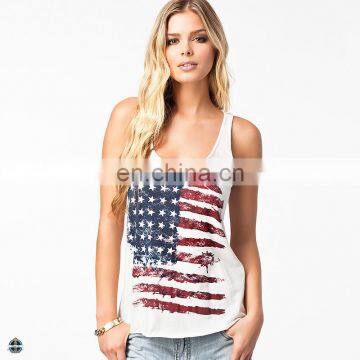 T-WV517 Silk Print Stringer Singlet Customized Design Women Tank Top